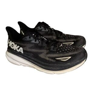 Hoka One One Clifton 9 Shoes Men's Size 11.5D Black Running Sneakers Athletic